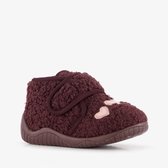 Thu!s teddy meisjes pantoffels hartjes - Rood - Sloffen - Maat 21