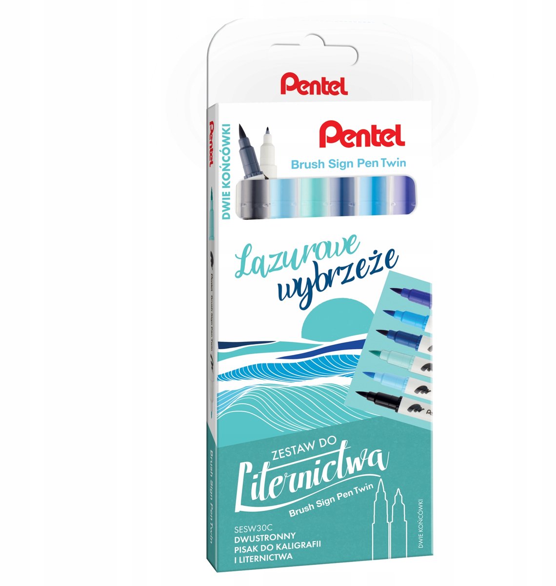 Pentel Brush Sign-pennenset: 6 kalligrafiemarkeringen