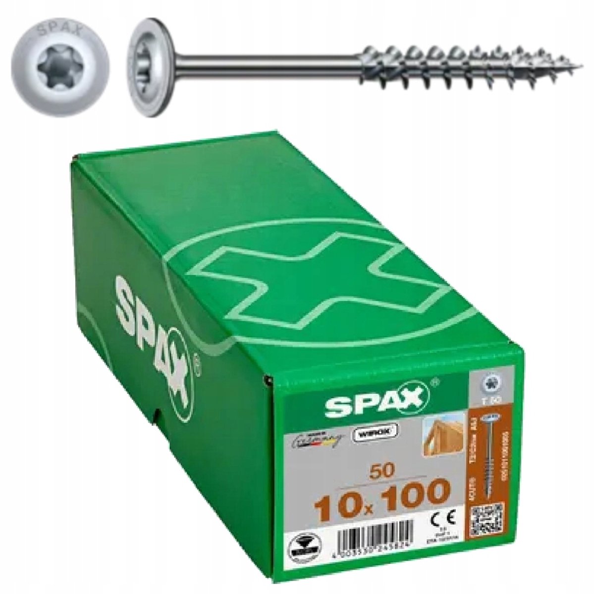Spax houtbouw schroeven 10x100mm met WIROX coating - 50 stuks