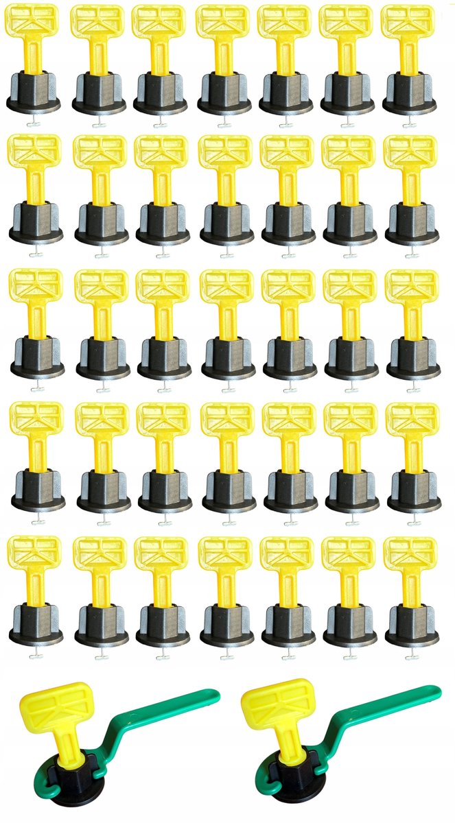 90x Tegel Levelling Systeem Clips & 2x Sleutels