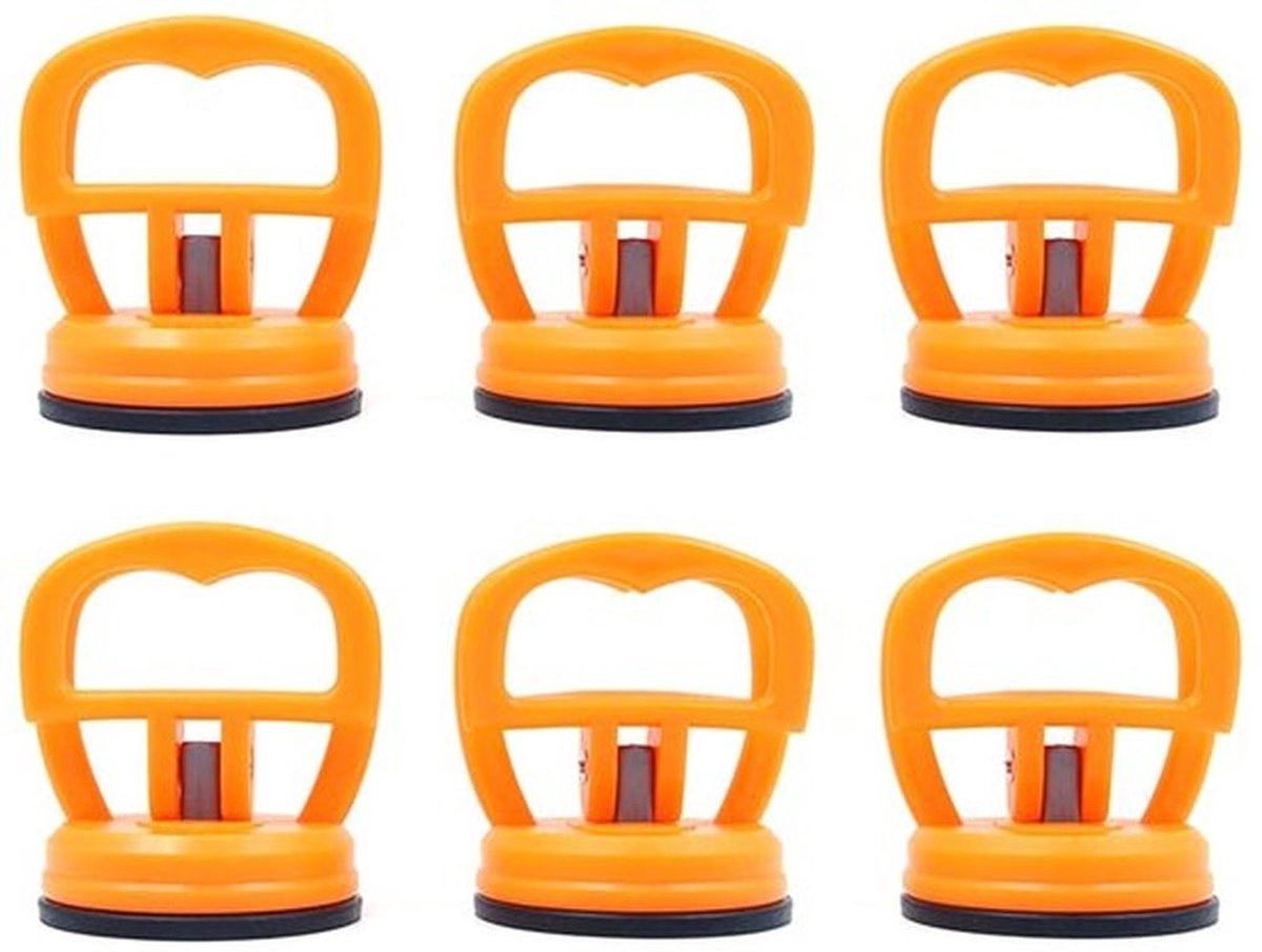 Zuignap-gereedschappen 6 stuks - Deukentrekker - Geschikt voor mobiele telefoon/laptop/tablet - ABS/siliconen - 5,7 cm diameter