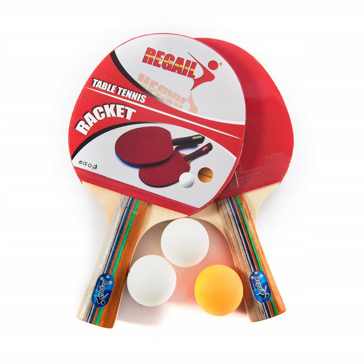 Tafeltennis Set: 2 Batjes en 3 Ballen