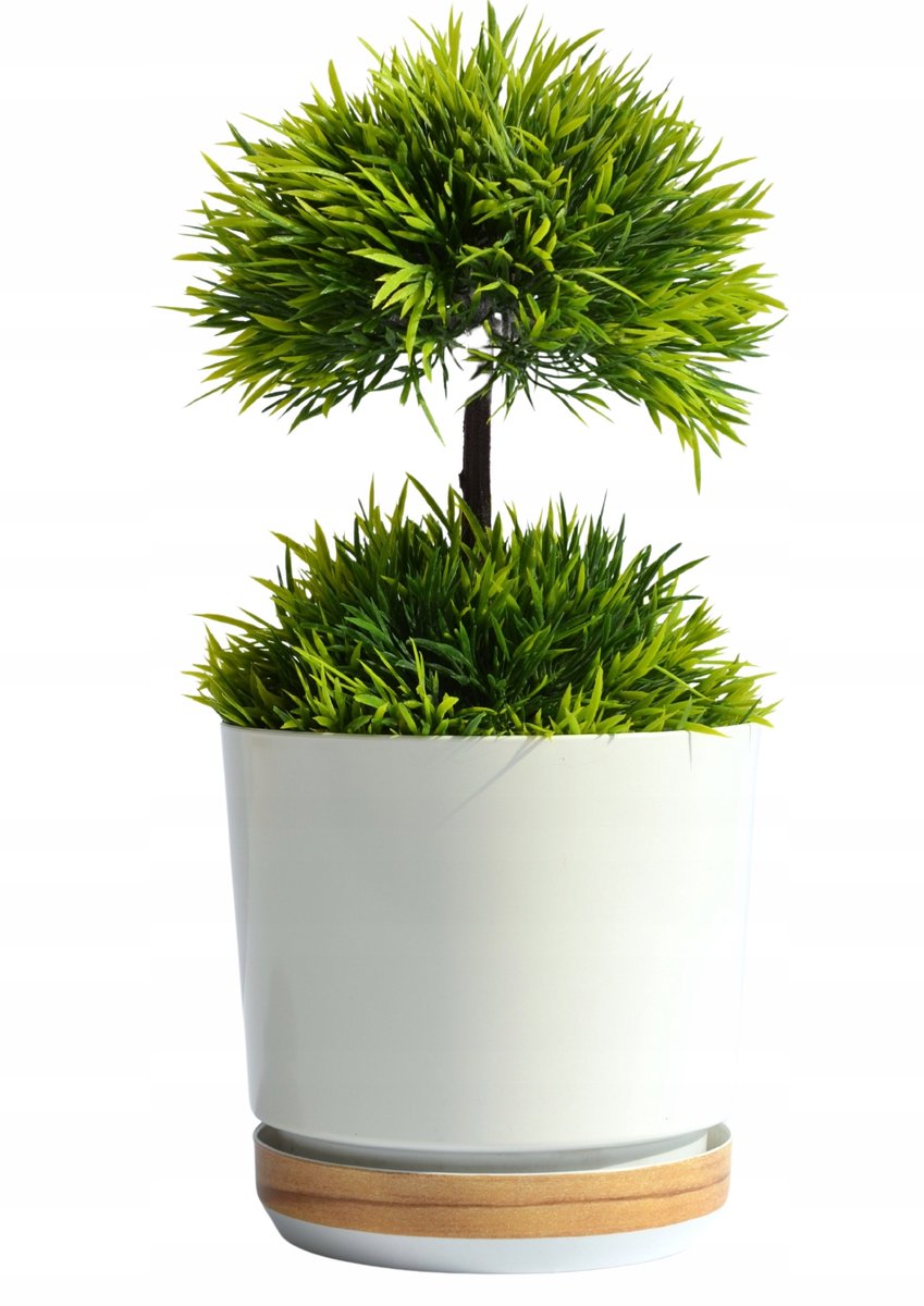 Duo Pot 16cm met Bamboe Schotel - Crème & Houtlook