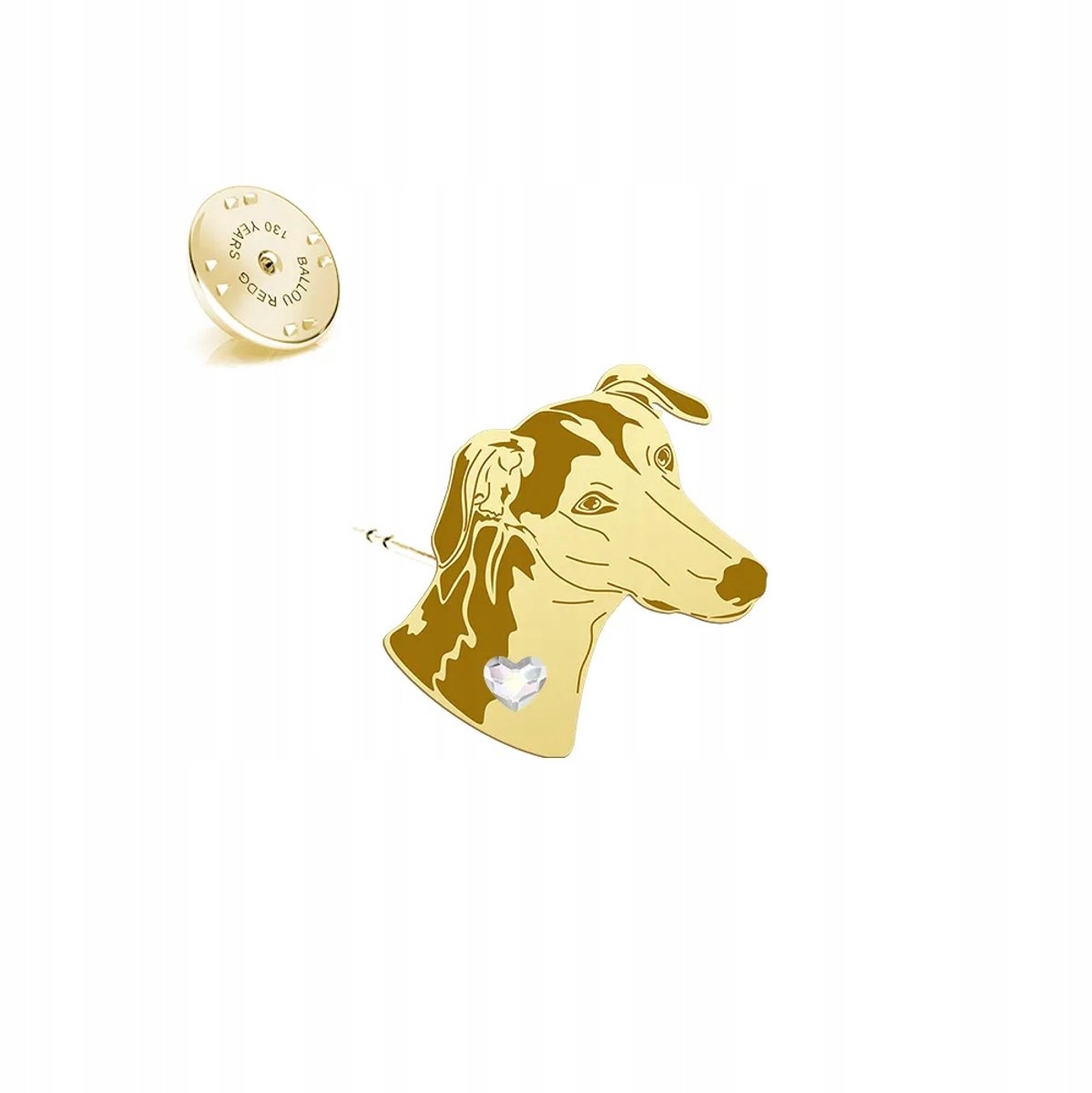 Gouden Poolse Greyhound Pin 925 Zilver, Gepersonaliseerde Cadeau