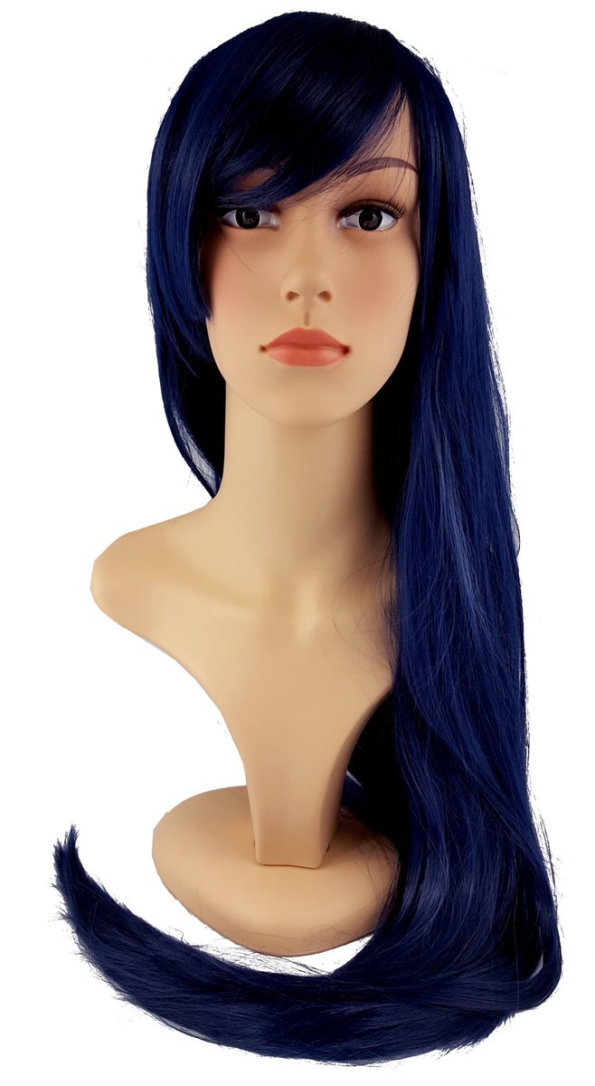 Cosplay Pruik 100 cm Anime Manga Lang Inkt Zwart Synthetisch