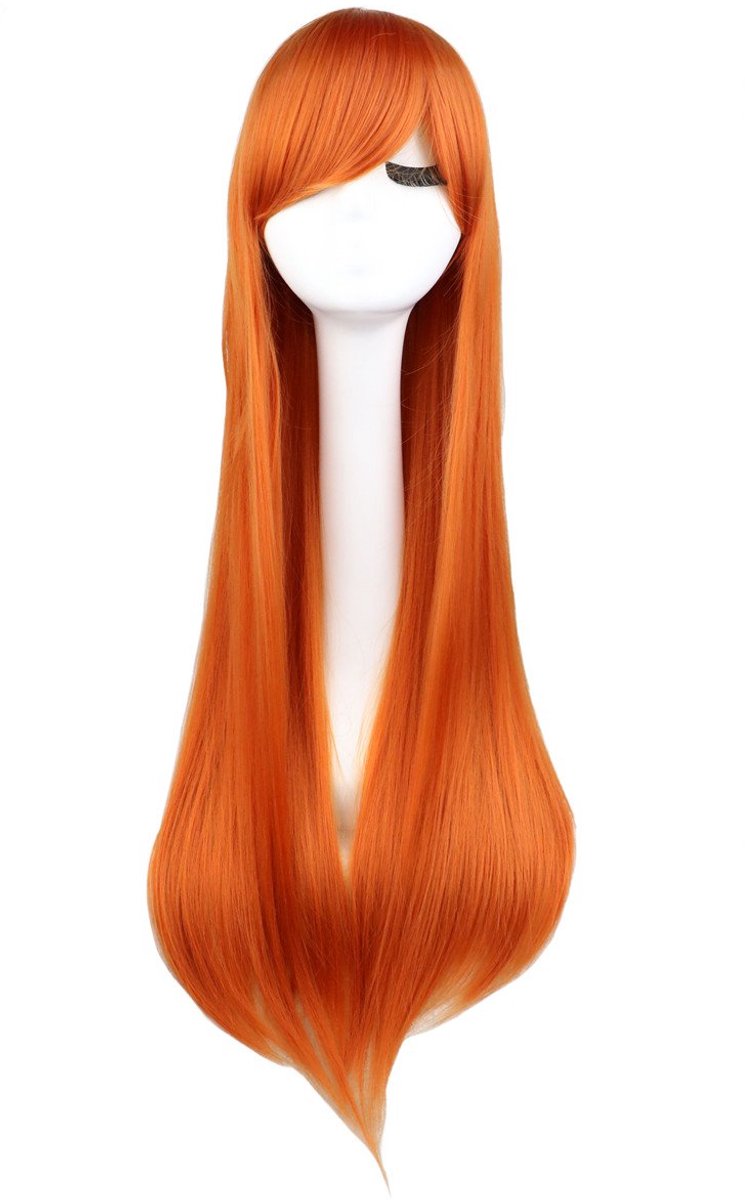 Lange rode pruik 100cm - cosplay, anime, manga, wet