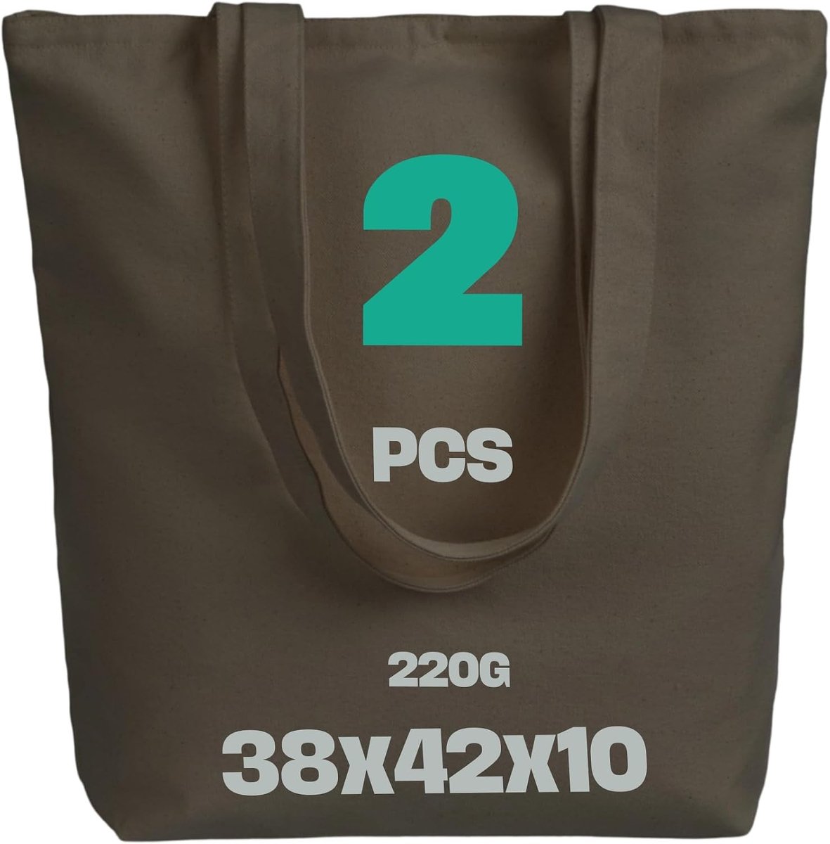Linnen tasjes onbedrukt - Zwart - 38 x 42 x 10 cm - Katoenen stoffen tas met lang handvat - Voor dagelijks gebruik