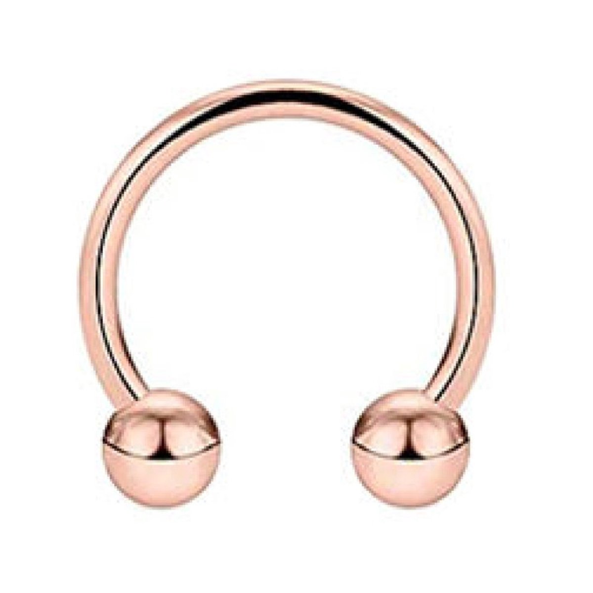 Piercing - Rosegoudkleurig - Septum | Barbell | Balletjes