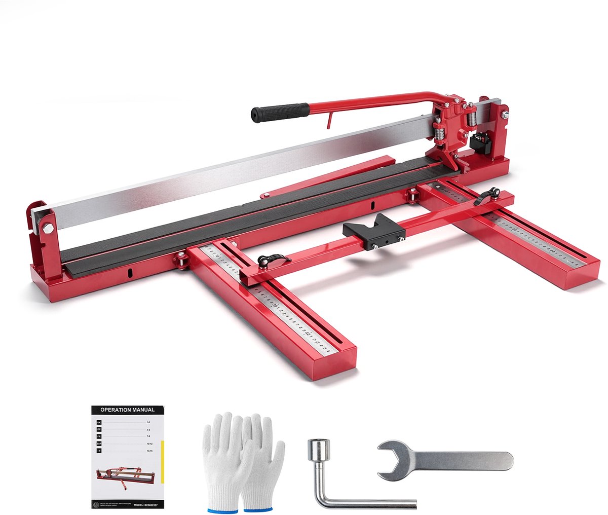 Tegelsnijder Handmatige - 1000mm - tegelsnijmachine met infrarood laserpositionering en driehoekige geleiding - snijdikte 7-15 mm - tegelsnijmachine voor keramische tegels - Tile Cutter