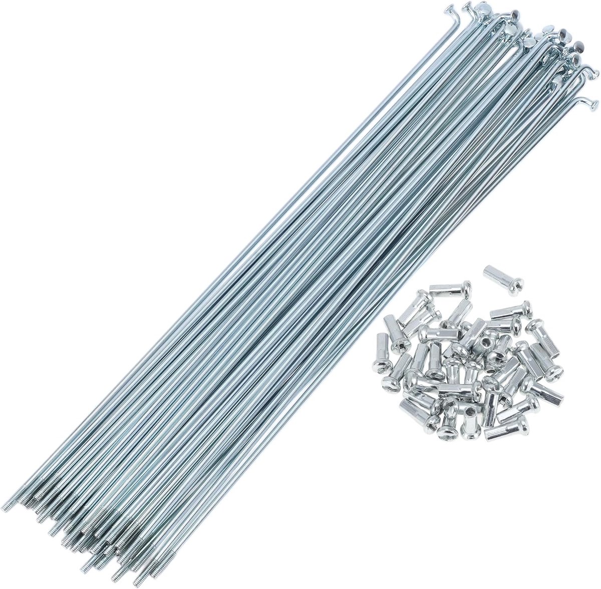 A ABSOPRO 36 Set 13G Bicycle Spokes 210mm Bicycle Wheel Spokes Galvanized Carbon Steel Silver Tone - ShopVlot