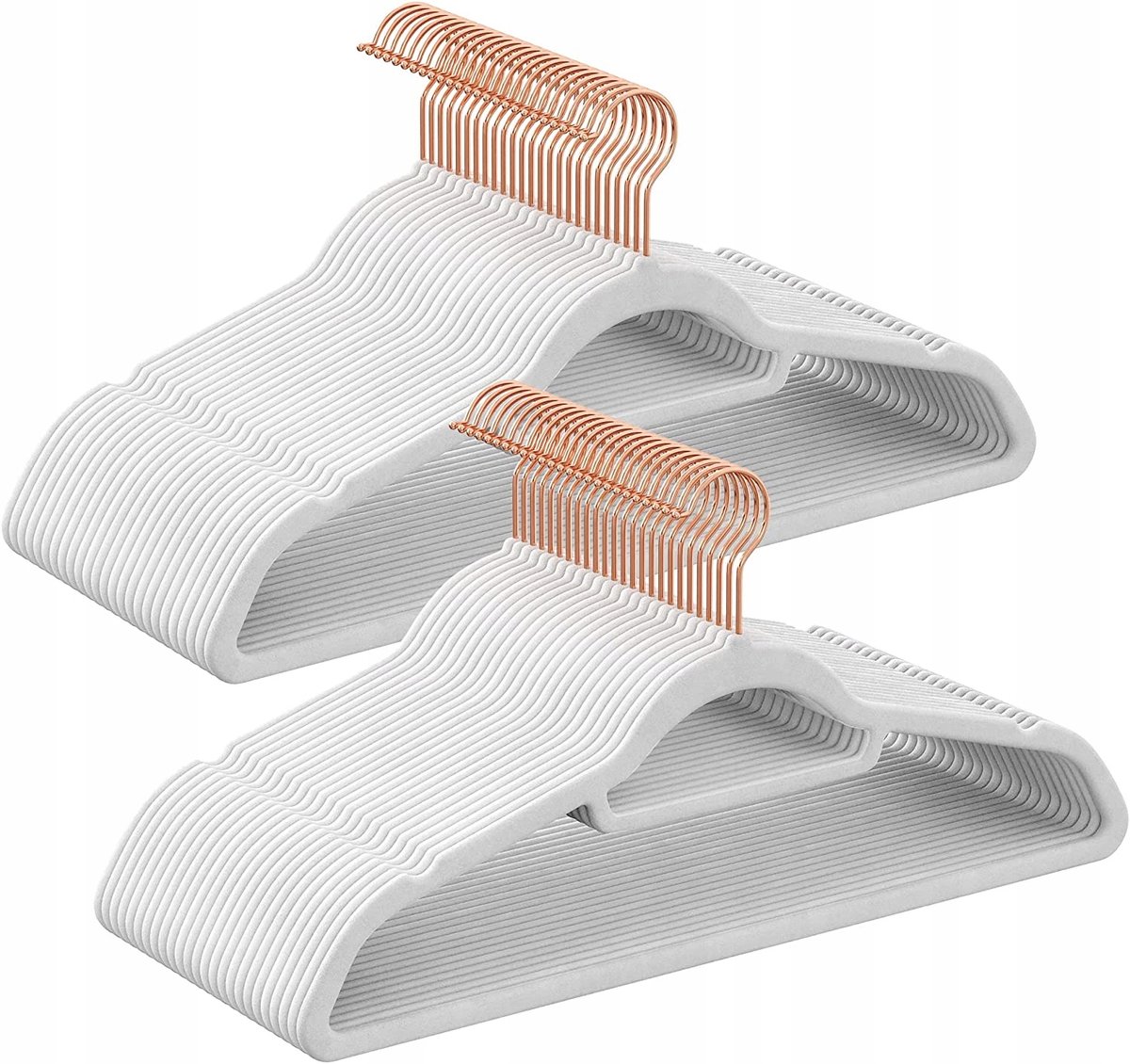 Witte Velour Kledinghangers Antislip 10 stuks - Ruimtebesparend