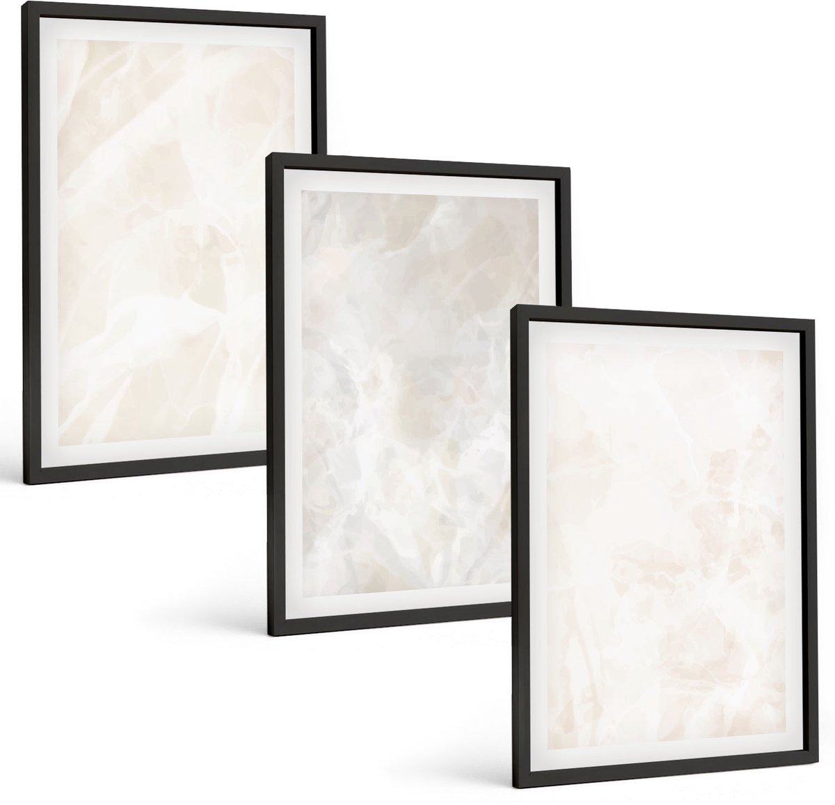 Tulup 4-Delige Schilderij Set - Elegante marmersteen achtergrondtextuur - 40 x 60 cm - Stijlvolle Wanddecoratie - Interieur - Muurdecoratie