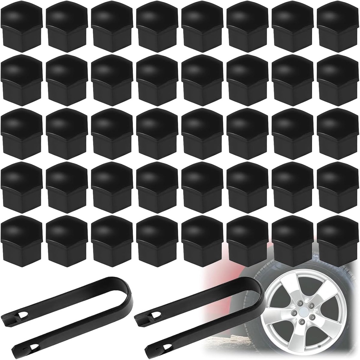40 stuks wielboutdoppen, 19 mm bandmoerafdekkingen, schroefafdekking, autowieldoppen, diefstalbeveiliging - ShopVlot