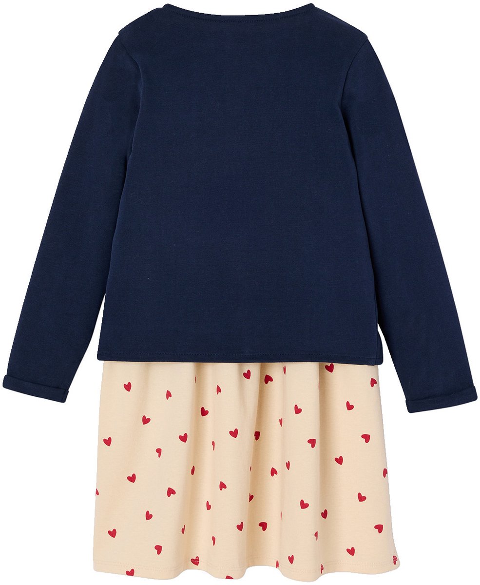 Vertbaudet Set - 2 delig - jurk - cardigan - bloemen - katoen