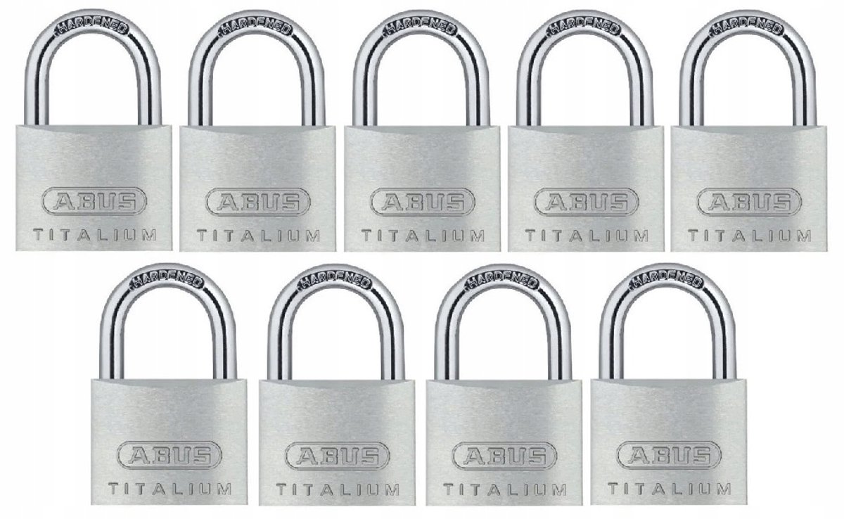 ABUS Titalium 64TI/45 Kettingslotten Set - Eén Sleutel Systeem (9 stuks)
