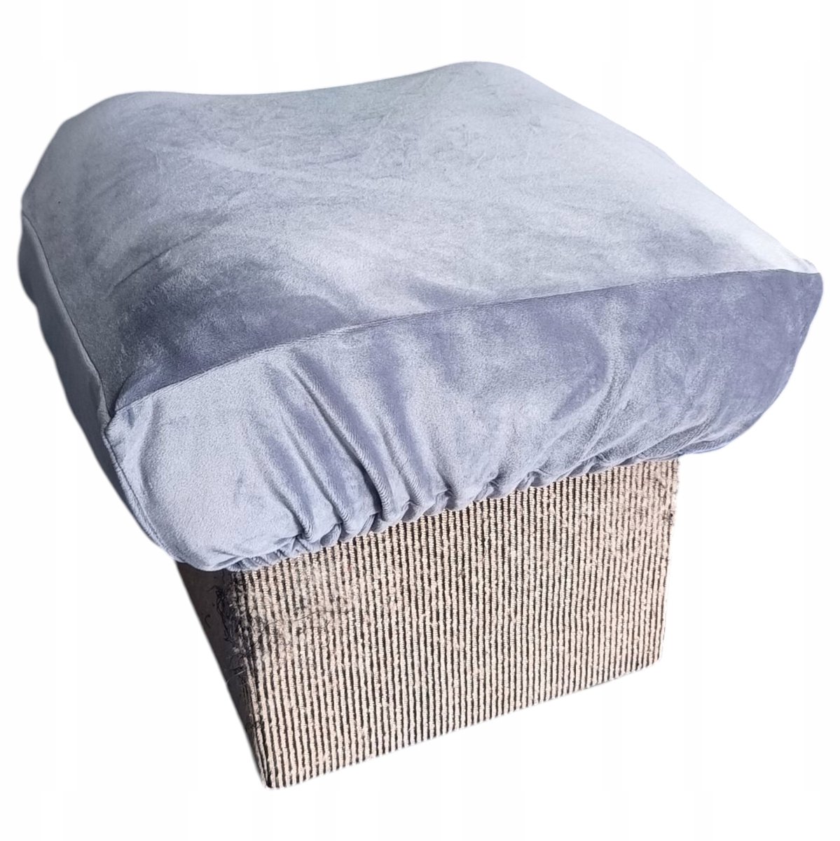 Elastische fluwelen hoes voor poef 45x45x15cm