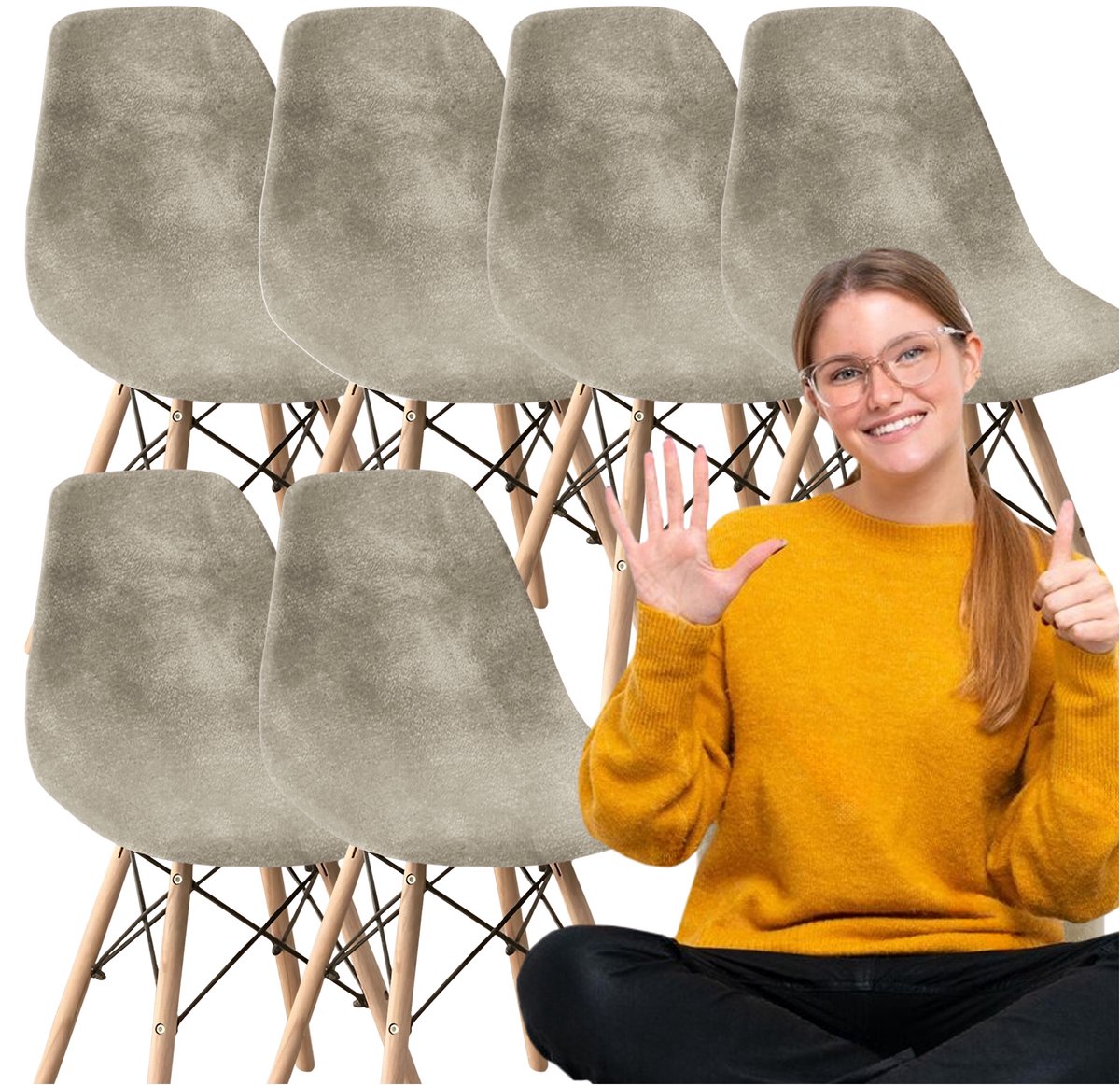 6x Luxe Velours Stoelhoezen Scandinavisch Design - Beschermend & Stijlvol