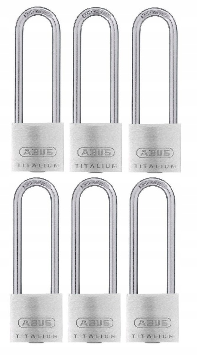 ABUS Titalium 64TI/40HB63 Set van 6 Kettingsloten met 1 Sleutel
