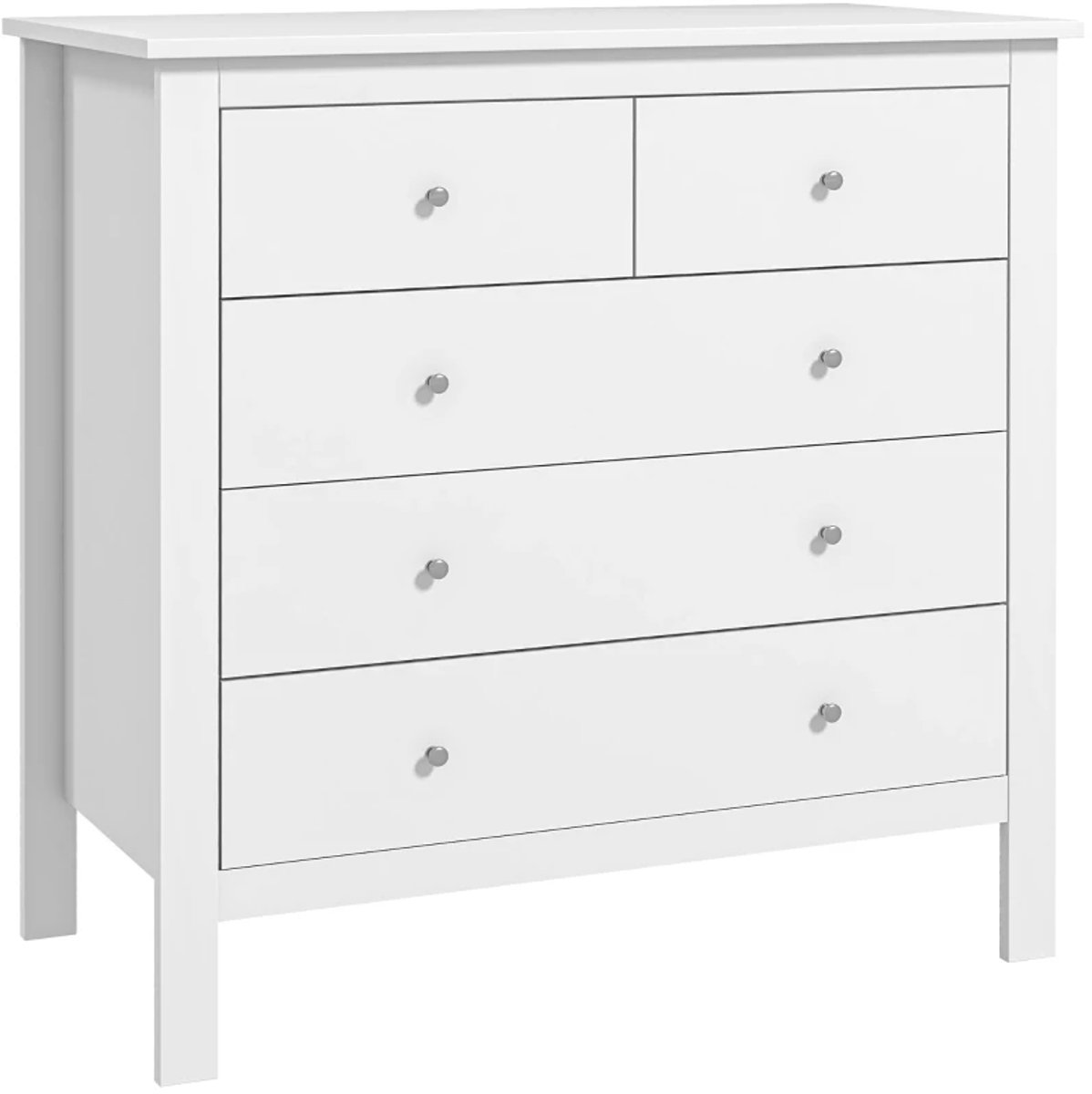 Dressoir - Ladekast - Stil openen en sluiten - Anti-tip - 79 x 39,5 x 80,5 cm - Wit