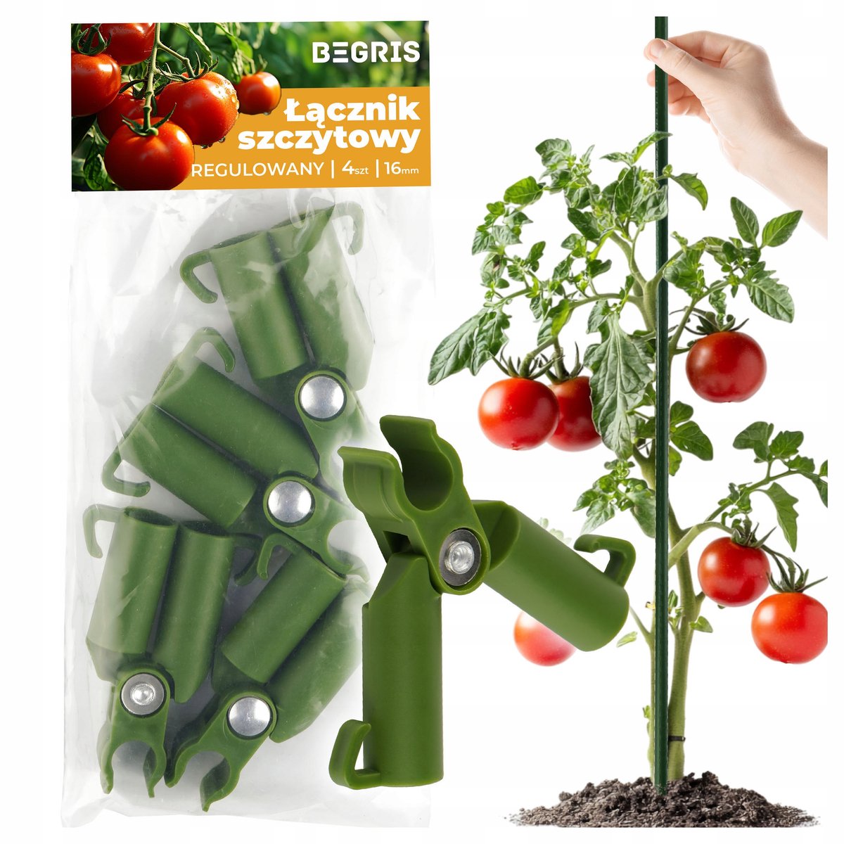 Merkloos Verstelbare Hoekverbinders 16mm Groen (4 Stuks) voor Plantensteunen