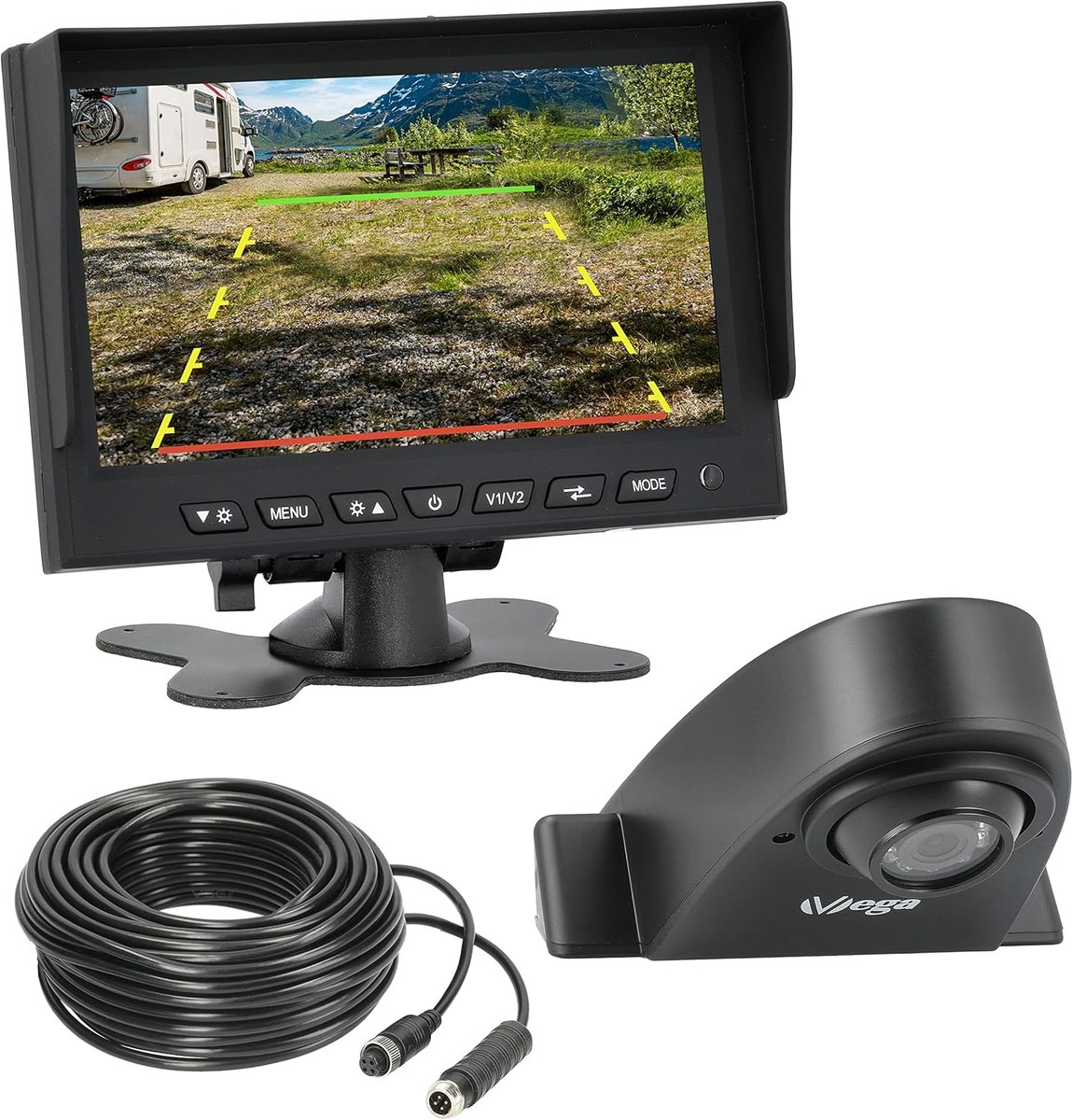 VSG 24 24136 – 7" Conveyor Set with Ball Head Camera Rearview System, 120° Angle, 12-24 V, IP67, Sprinter, incl. 20 m - ShopVlot