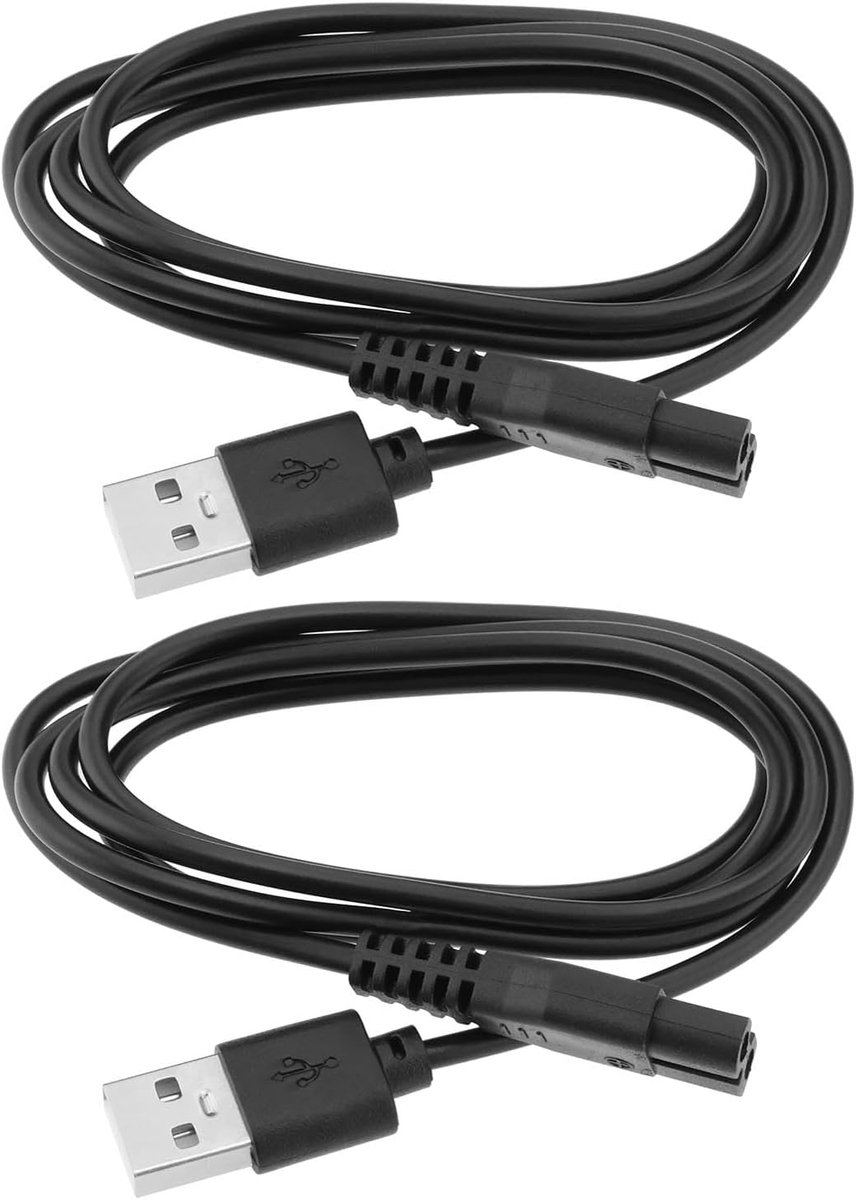 Vervangende adapterkabel voor elektrische scheerapparaat - 1 m - USB 5V AC - ideaal voor op reis - ShopVlot