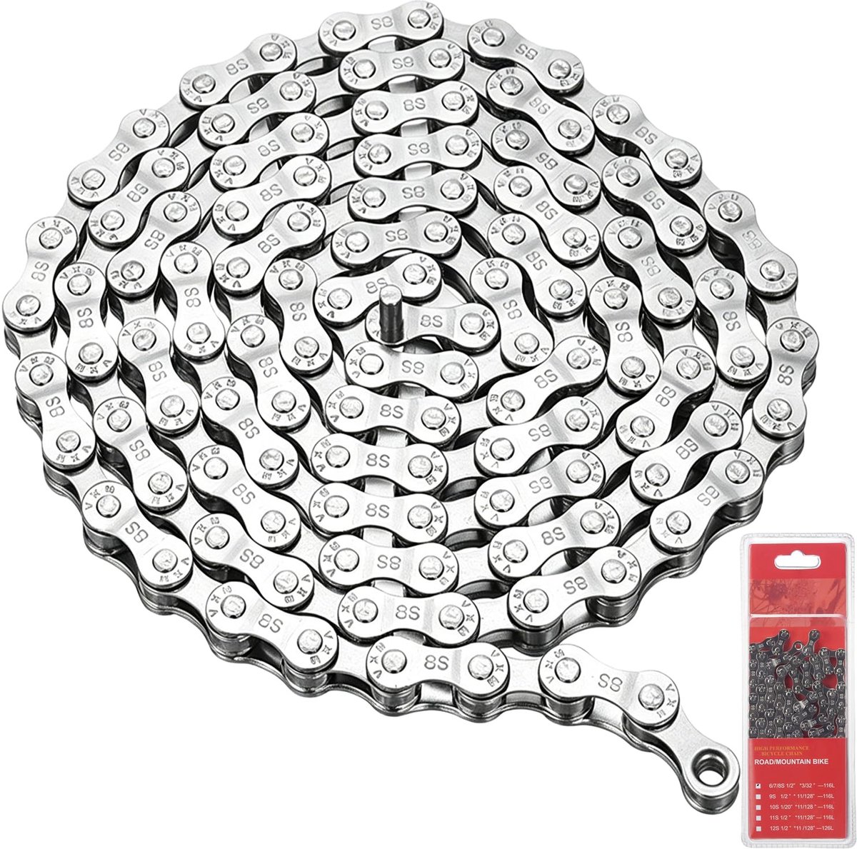Fietsketting 6/7/8 Speed - 116 schakels - koolstofstaal met Quick Link - soepele schakelervaring - ShopVlot