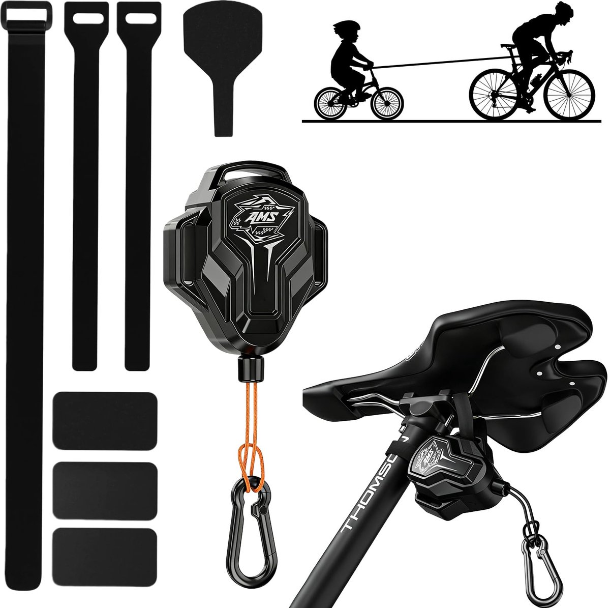 Fietstouw 2,5 m - universeel sleeptouw - 100 kg draagvermogen - geschikt voor fiets en e-bike - ShopVlot