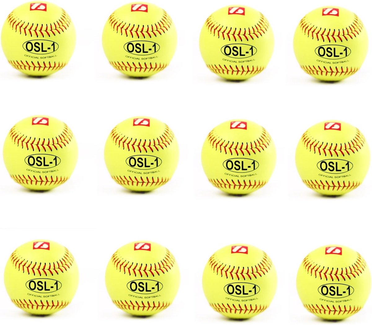 Softbal 12 Inches - Geel - Dubbele semi-verhoogde naden - Uitstekende grip - ShopVlot