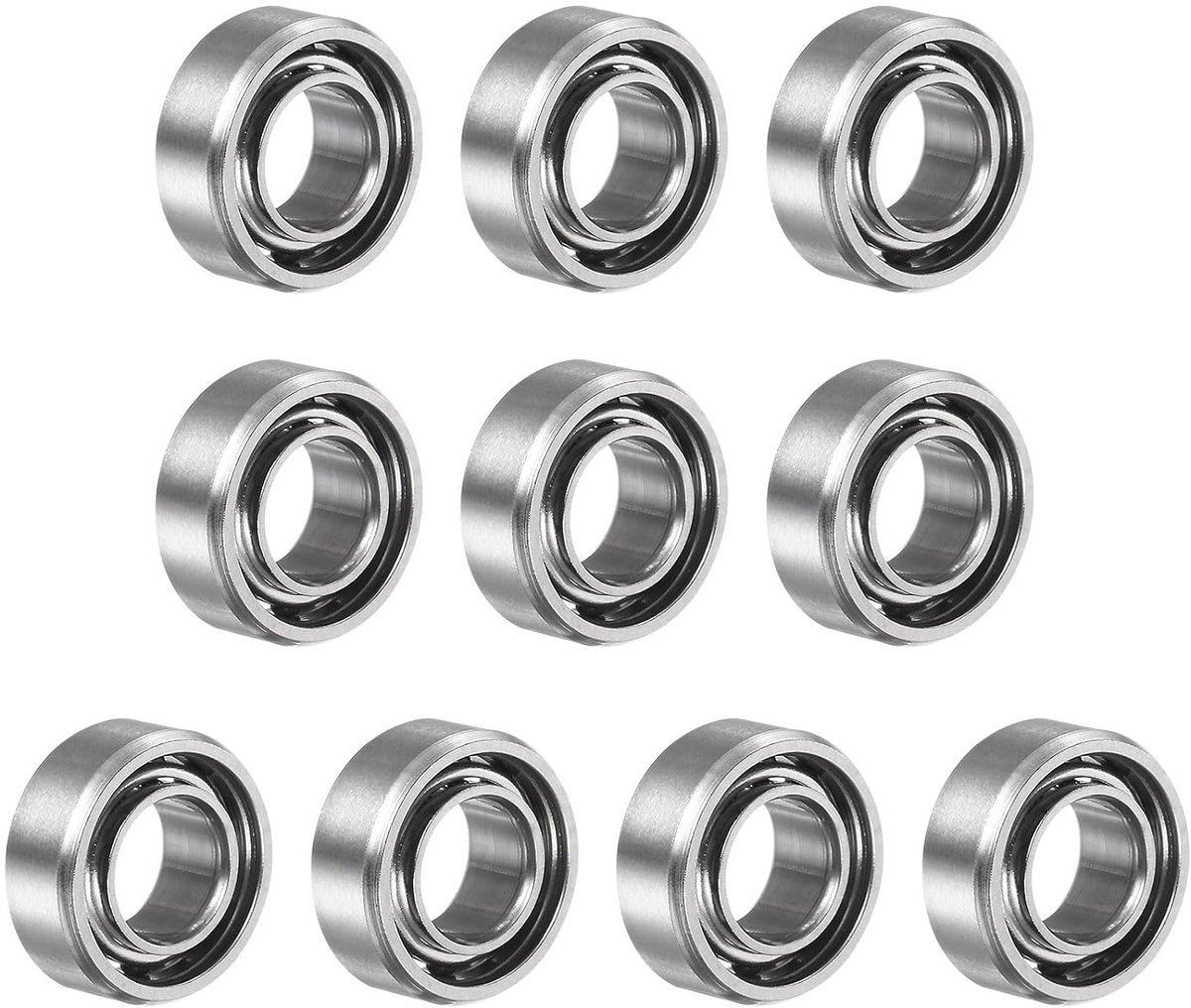 sourcing map Pack of 10 R188 groove ball bearings, 1/4" x 1/2" x 3/16", open chrome steel construction - ShopVlot