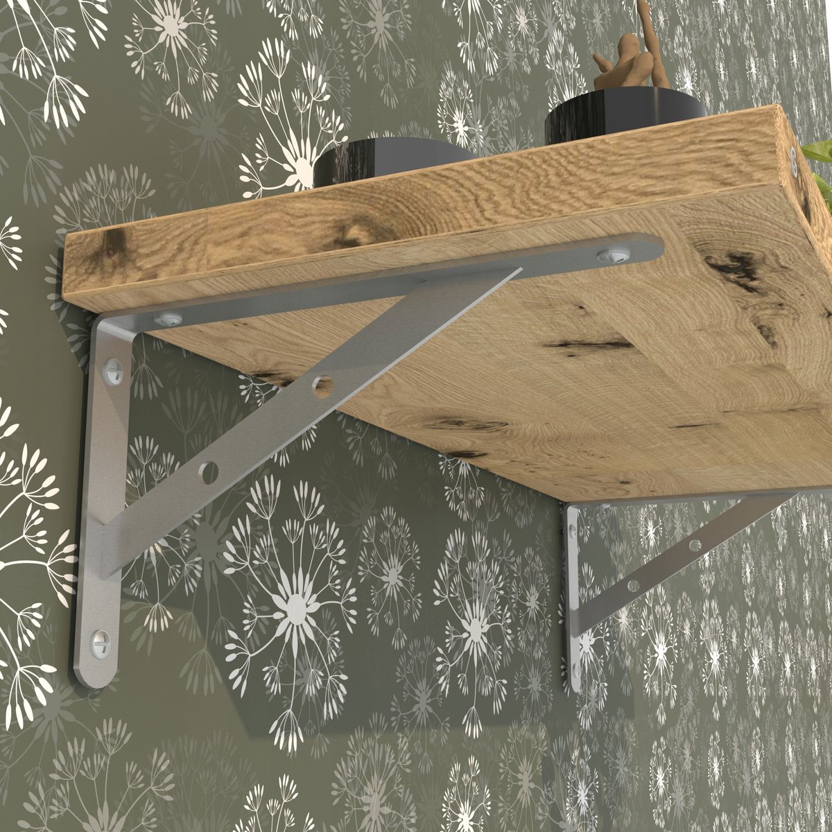 Sterke Zilveren Plankdrager 15 cm - Robuuste Wandsteun