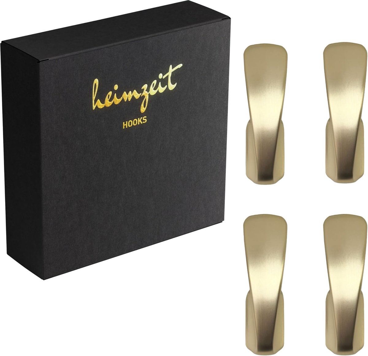heimzeit Curve Kapstokhaken om te Schroeven 4 Stuks in Goud - ShopVlot