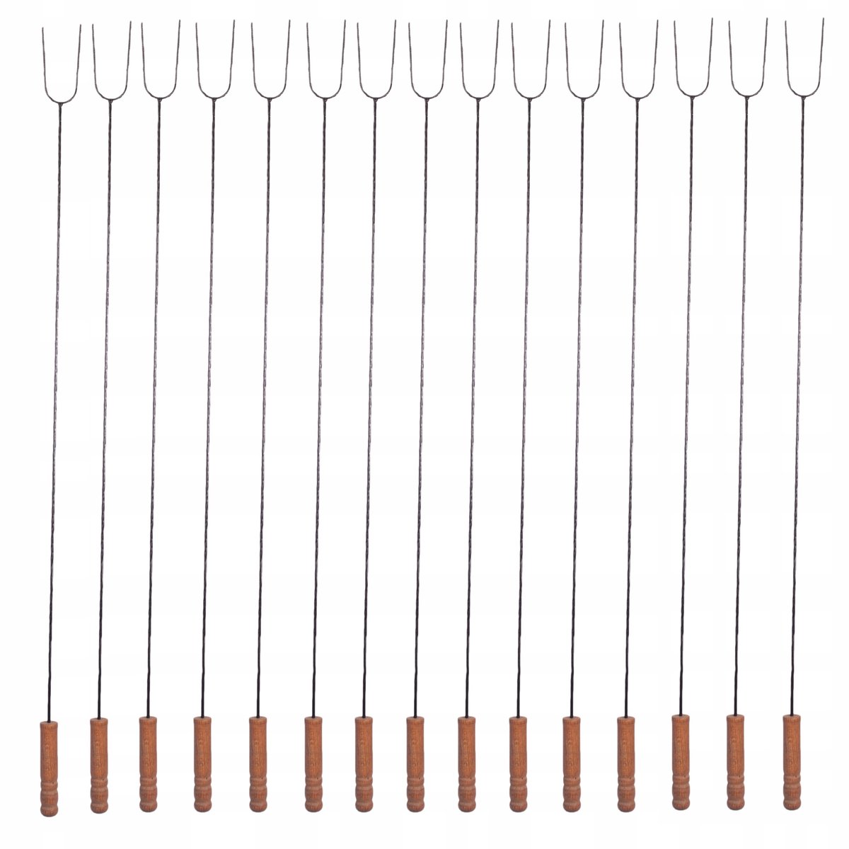 15x Vuur- en Grillvorken 100cm met Houten Handvat
