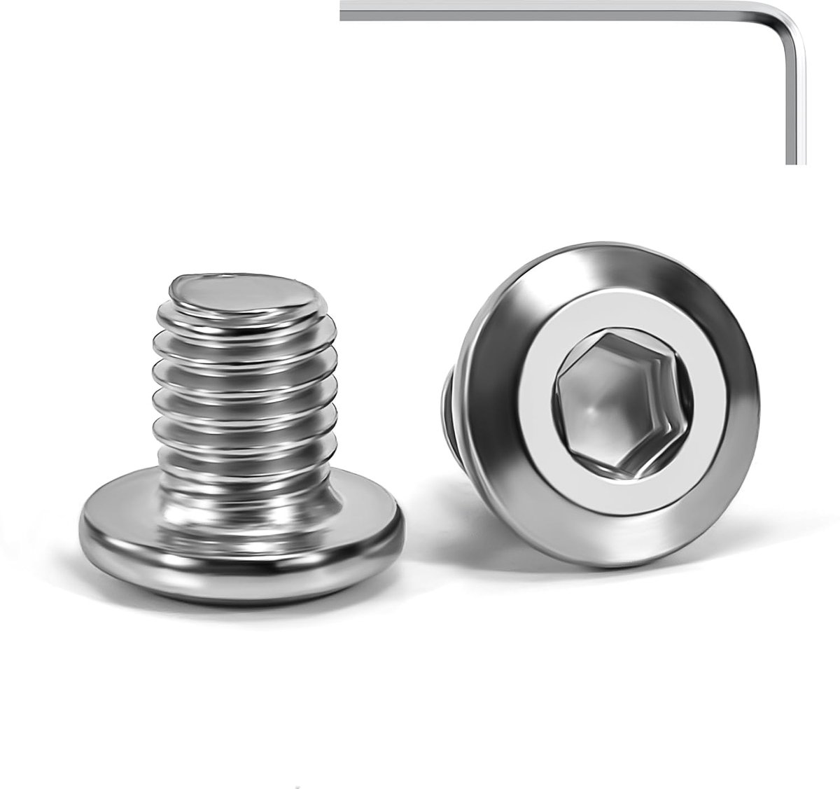 Tunejoy Flat Head Screws, M8 x 10 mm, Hex Head Screws, Stainless Steel, A2 V2A Furniture Screws with Hex Wrenches - ShopVlot