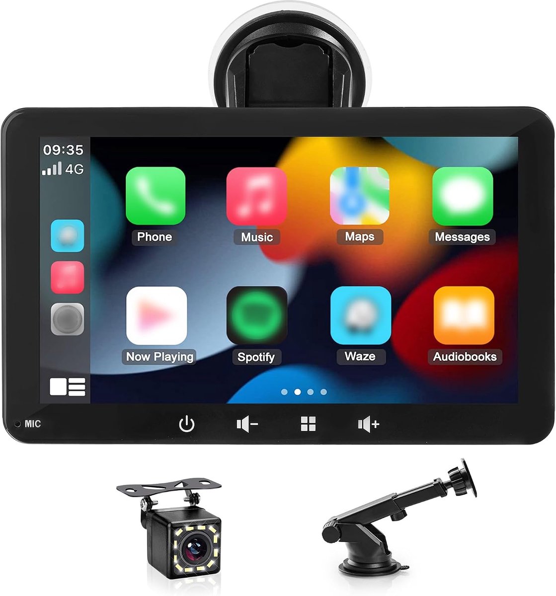 Car Link 7 Inch Portable Touch Screen with Rear View Camera Compatible with Voice Control, Bluetooth 5.0, Mirror - ShopVlot