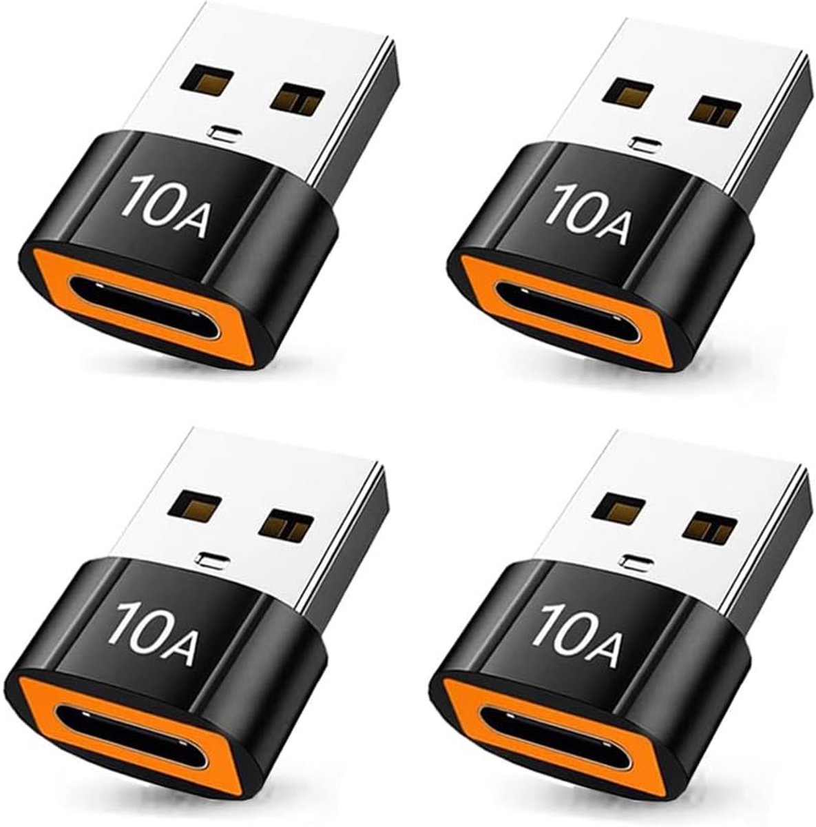 USB naar USB C Adapter (4 Stuks), Type C Female naar USB A Male Adapter - ShopVlot