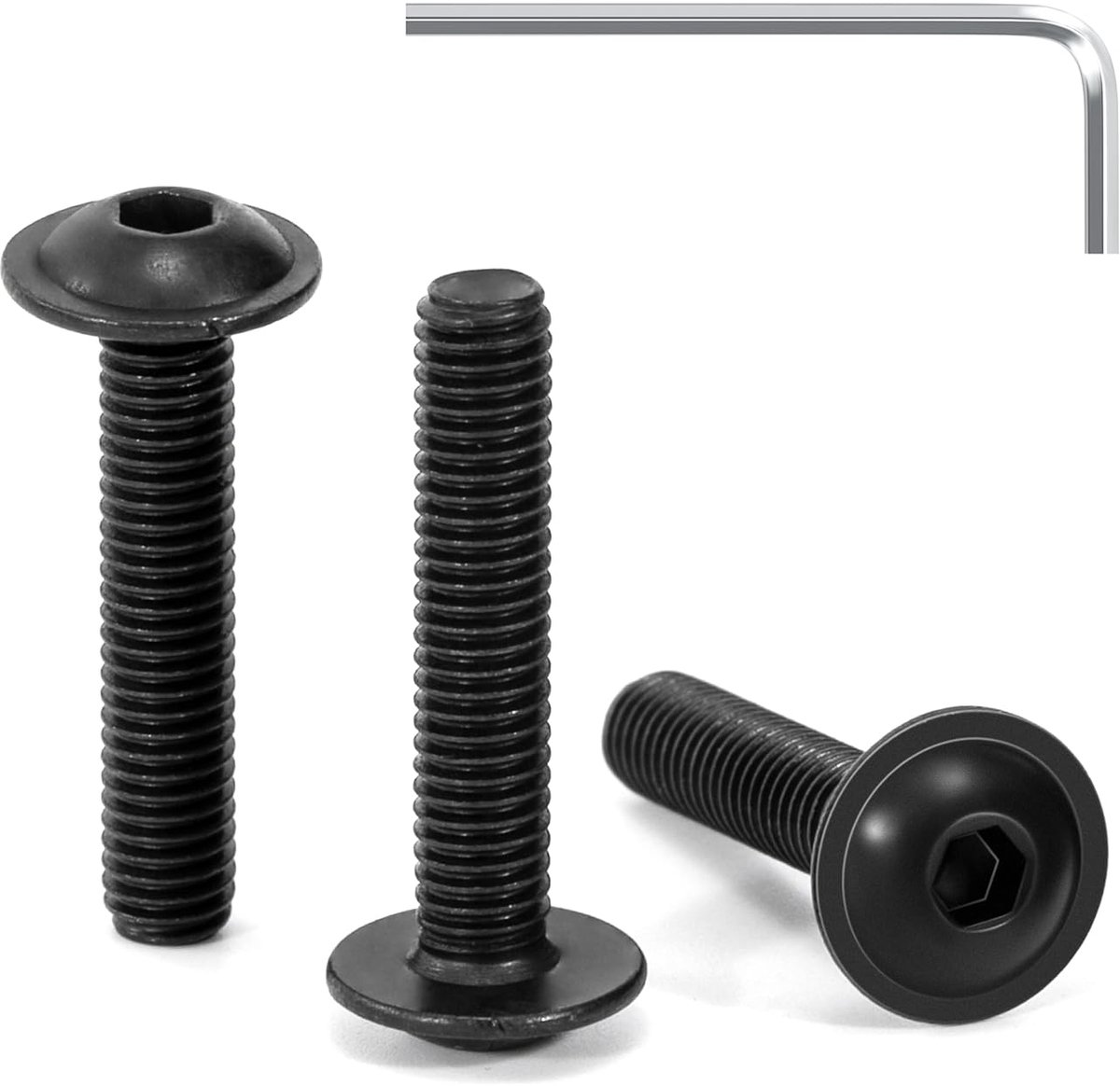 Lenskopbouten M5 x 25 mm - zwarte roestvrijstalen schroeven - hoge sterkte en corrosiebestendig - ShopVlot