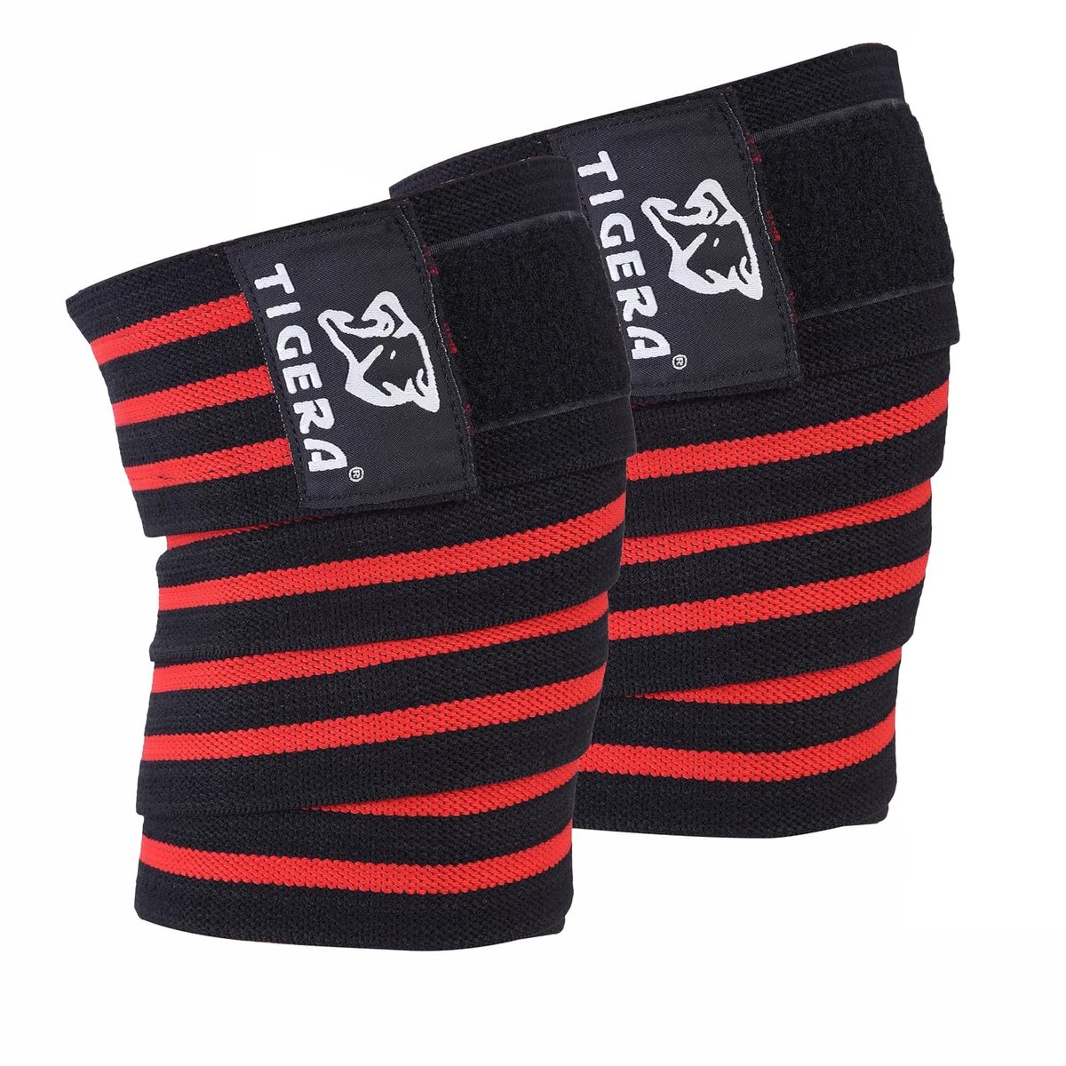 TIGERA Fitness kniebandages krachttraining bodybuilding voor kniebuigingen, gewichtheffen, powerlifting, deadlifting - ShopVlot