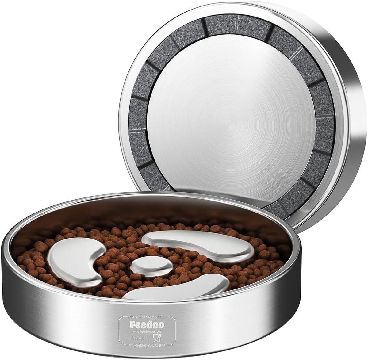 Feedoo Slow Feeder Dog Bowl - 240ml for Small Puppies, Double Layer 304 Stainless Steel Puzzle Bowl, Anti-Choking for - ShopVlot