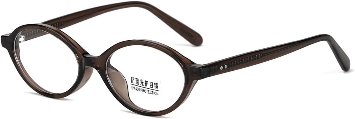 Blue Light Glasses Women Men Oval Small Glasses Frame TR90 Retro Glasses Acetate Temple - ShopVlot