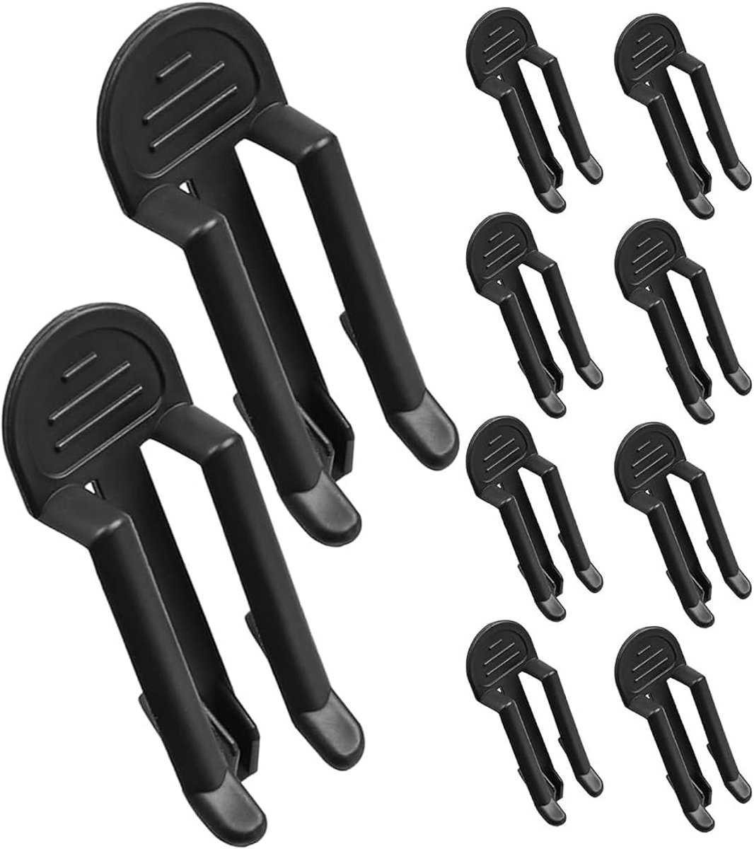 Vuilniszak klemmen - Prullenbak clips - Klemmen voor afvalbak - Vuilniszak omhoog houden - Clips tegen schuiven afvalzak - Zwart - Kunststof - 8x3 cm - Jonyx
