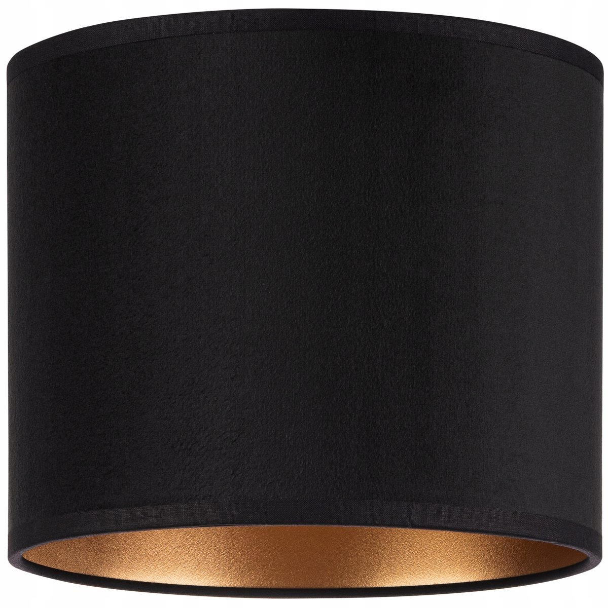 Luxe Velours Lampenkap Rond Zwart-Goud 20cm E27