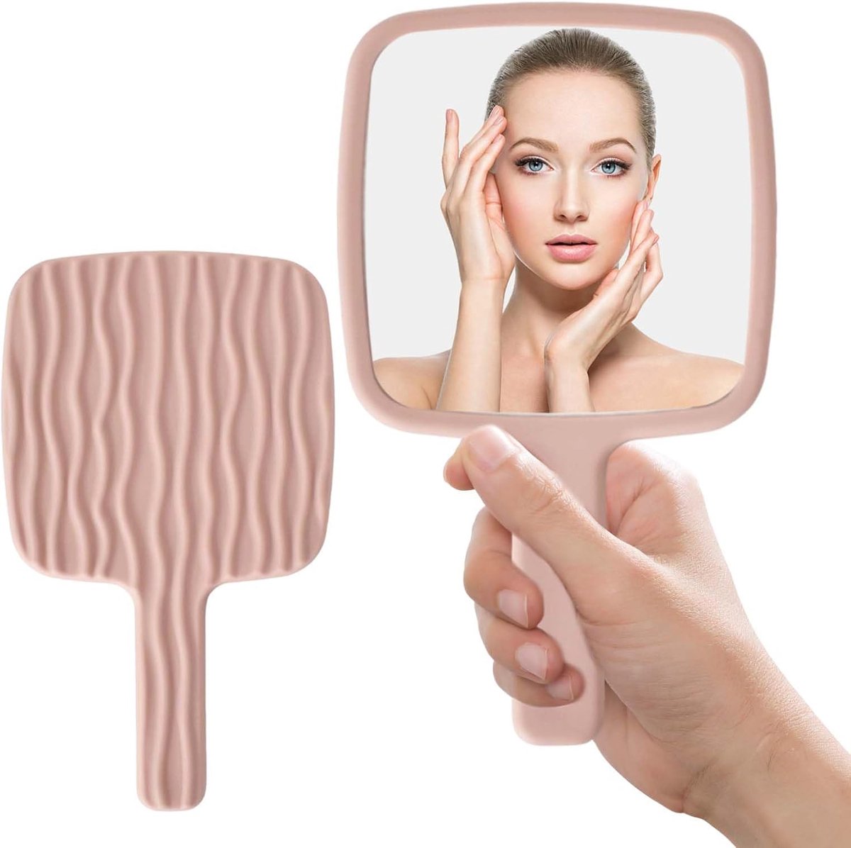 Hand Mirror with Handle, Professional Portable Mirror, Hairdressing Mirror with Ergonomic Handle, Dentist Mirror - ShopVlot