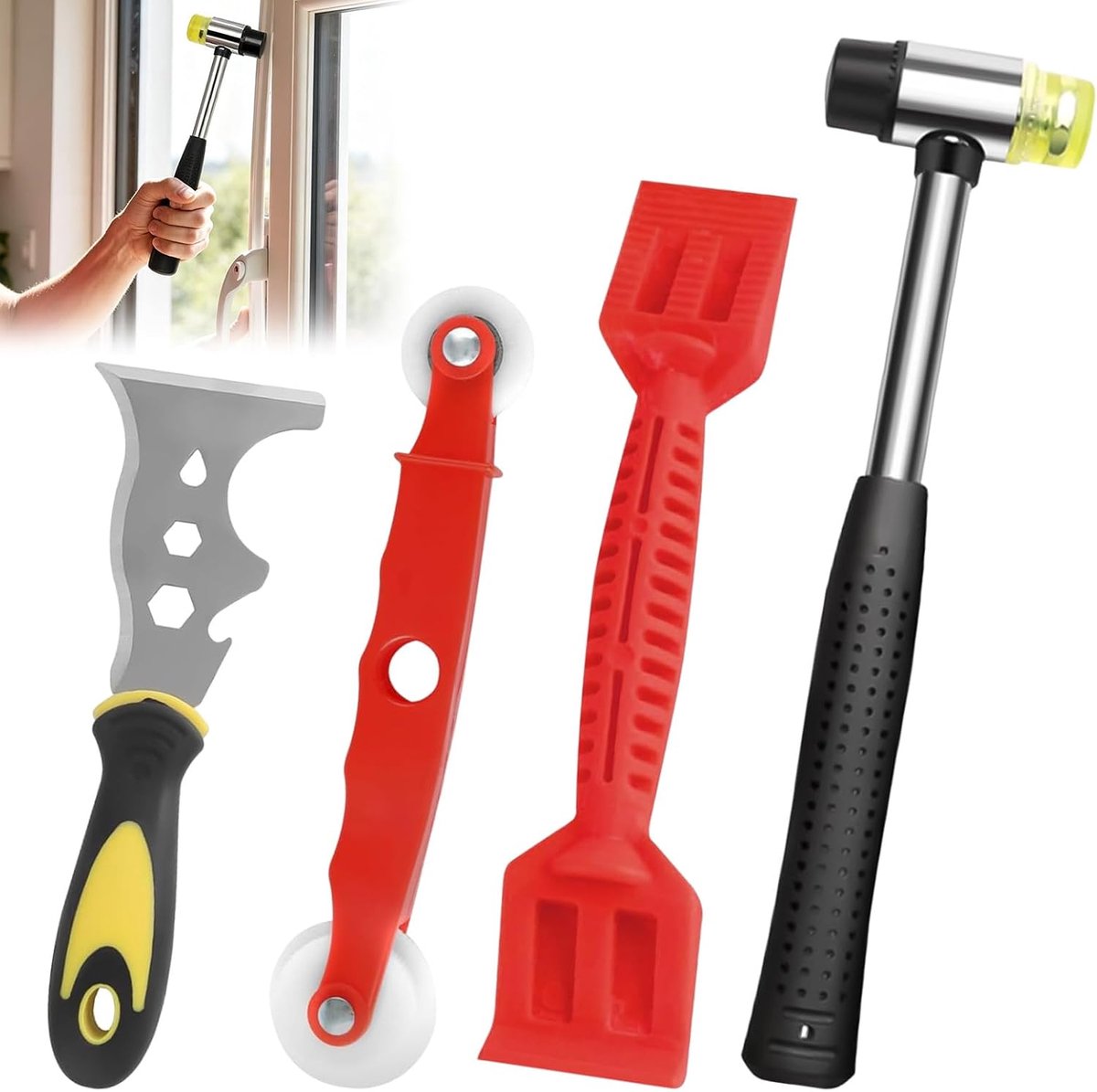 Gereedschap voor raambeglazing, 4-delig - ShopVlot
