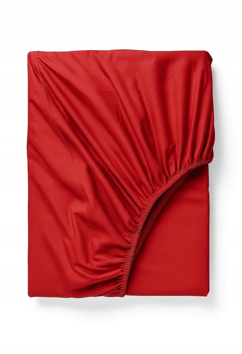 Luxe katoen satijn hoeslaken 90x200 cm - Zacht rood premium