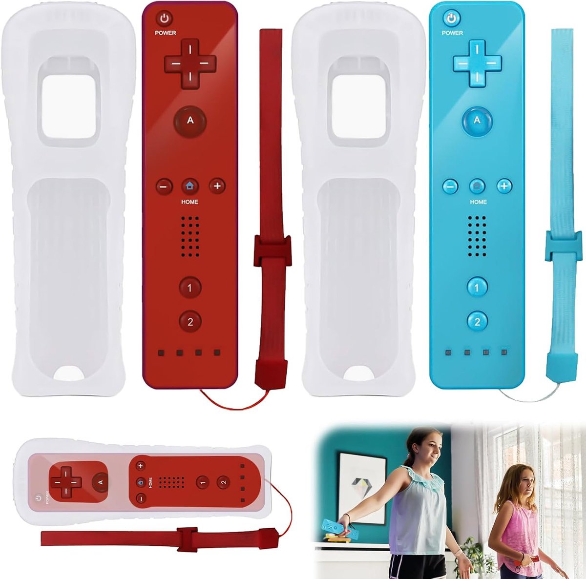 Wii controller draadloos - 2 stuks met siliconen behuizing - compatibel met Nintendo Wii - ShopVlot