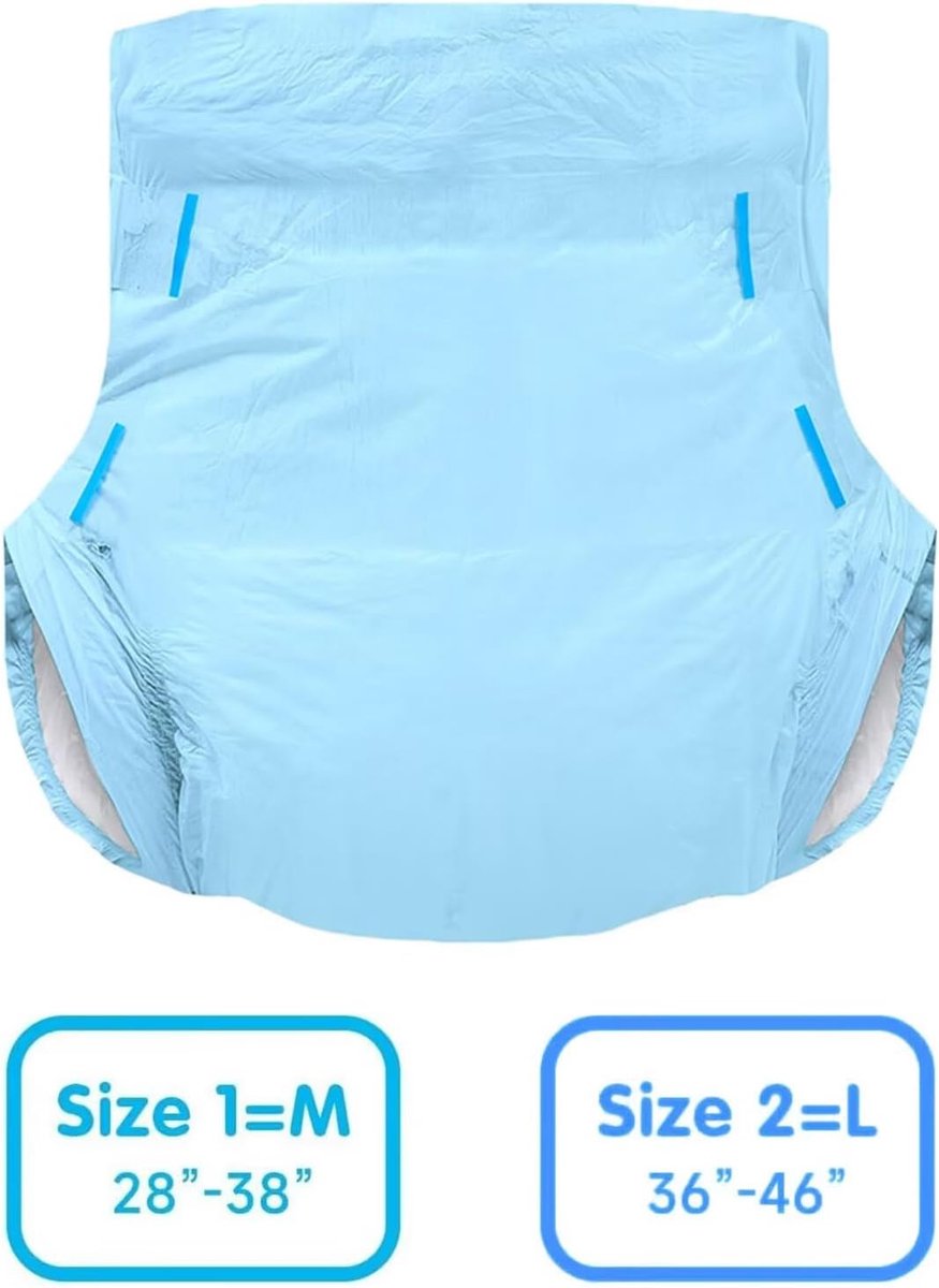 Luiers voor volwassenen grote luiers - witte luiers met etiketten - zeer hoge absorptie - ideaal voor nachtbescherming - ShopVlot