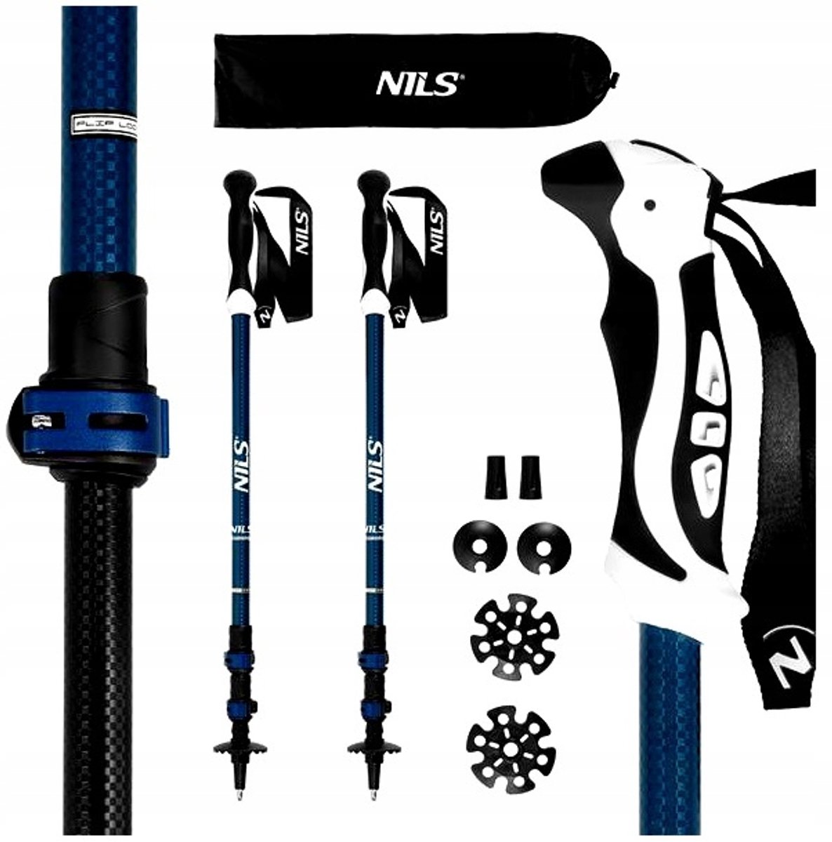 Merkloze Nordic Walking Stokken - Verstelbaar Aluminium, Set van 2