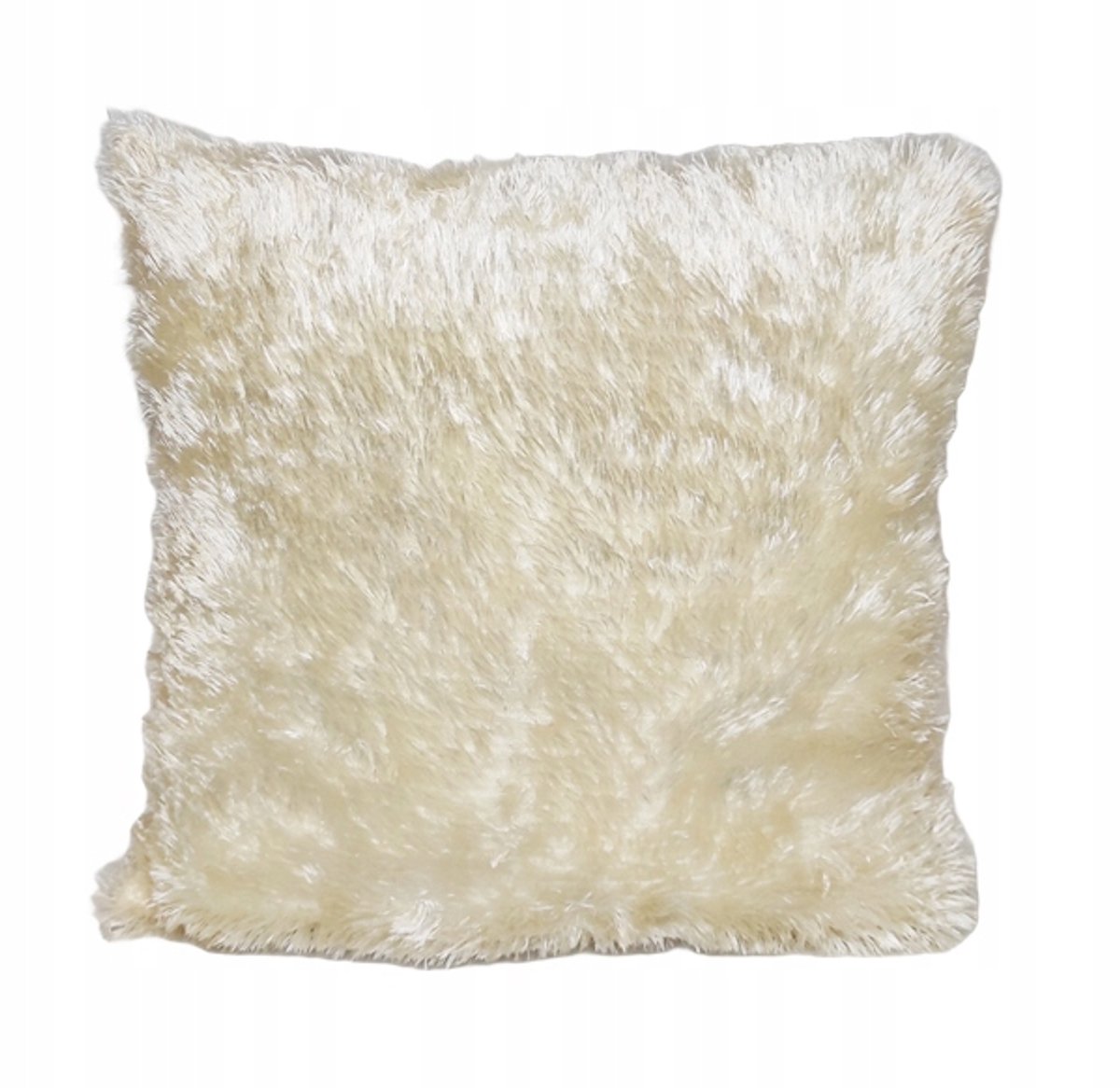Kussenhoes 40x40 cm Pluche Glanzend Crème