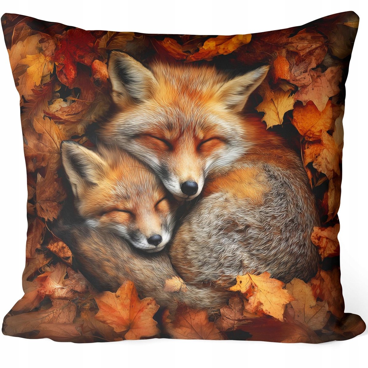 Decoratieve Kussenhoes 45x45cm - Herfst Vos & Bladeren